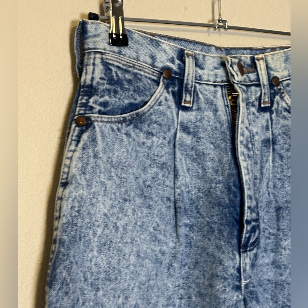Vintage Wrangler High Waisted Mom Jeans Straight Leg Acid Wash‎ Pleated Size 13 - Picture 3 of 12